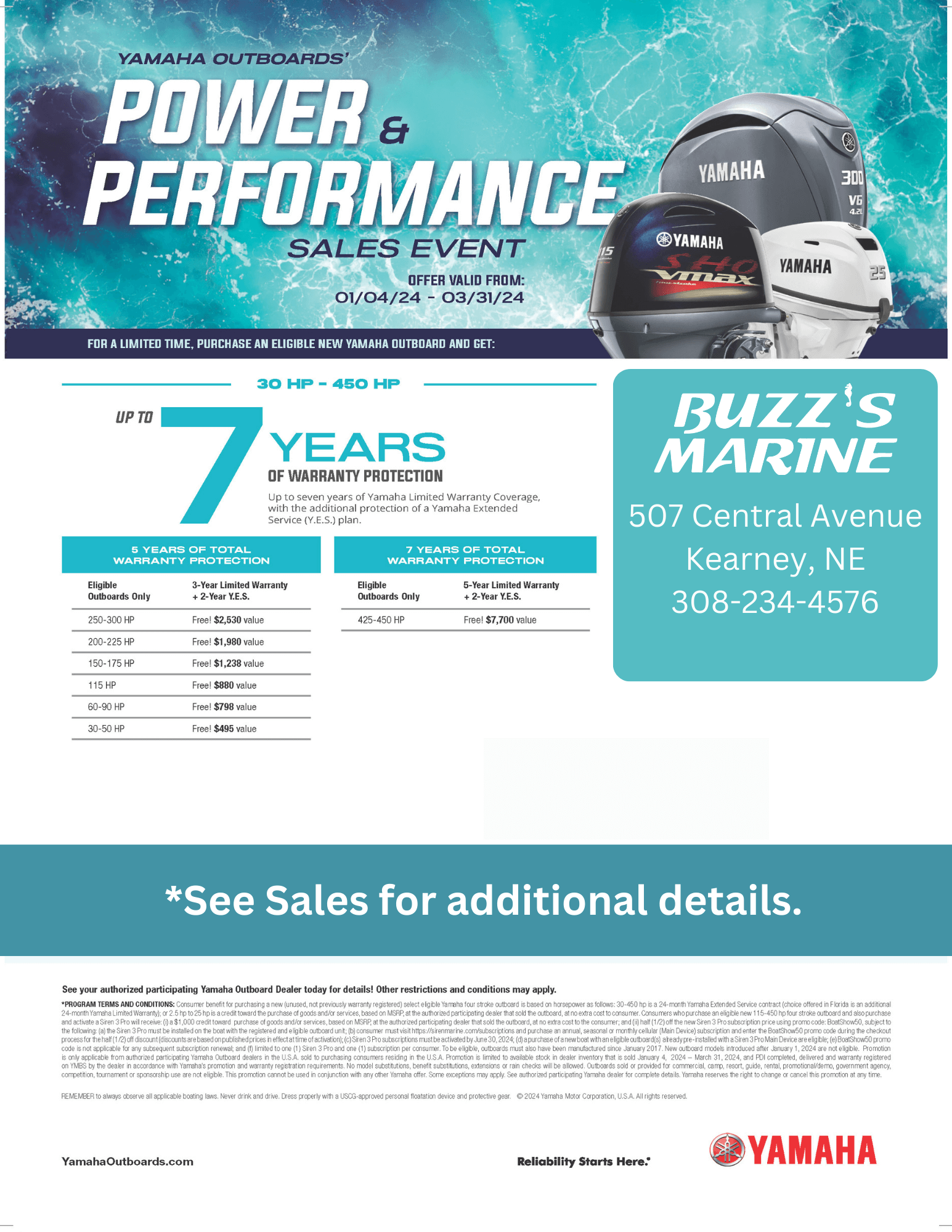 Yamaha Outboards' Extended Warranty Sales Event